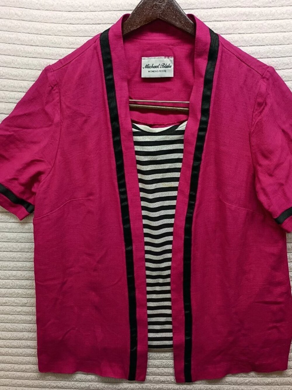 Michael Blake Petite Suit Jacket Size PL Womens Pink Business Casual Y2k Party